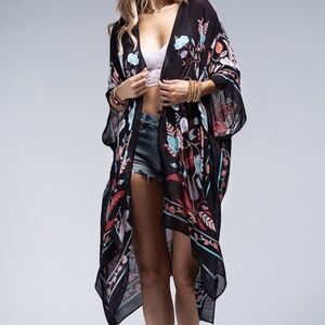 NEW Boho Floral Paisley Multi Color Kimono, Festival Outfit